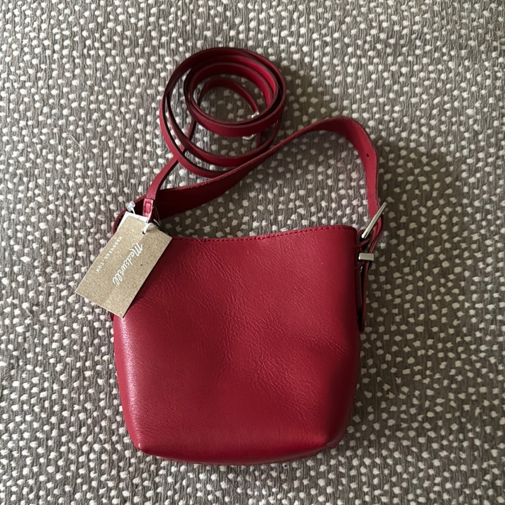 Madewell Red Leather Crossbody Bag